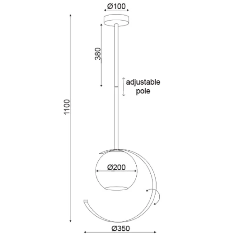 Iparelle DCR17501P – ACA Lighting пендел, 1X60W