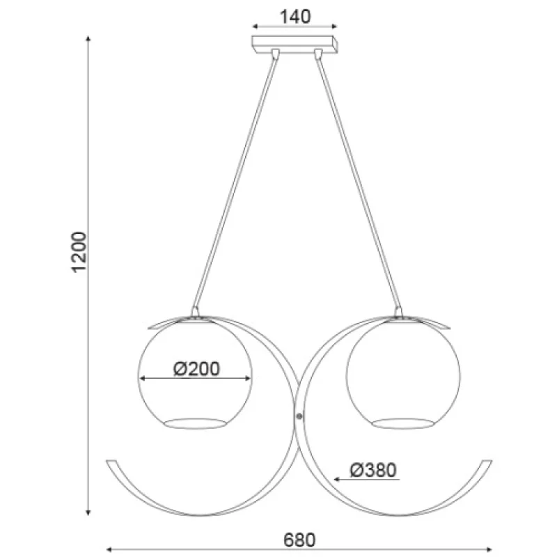 Iparelle DCR17502P – ACA Lighting пендел, 2X60W
