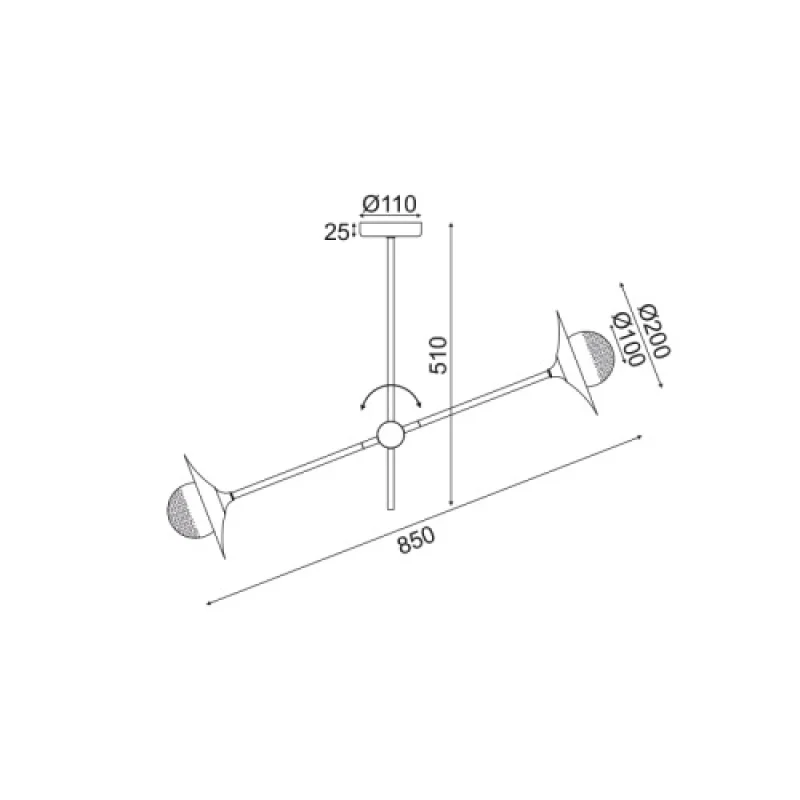 Layla HL4322C84BB – ACA Lighting пендел в месинг, 2X10W