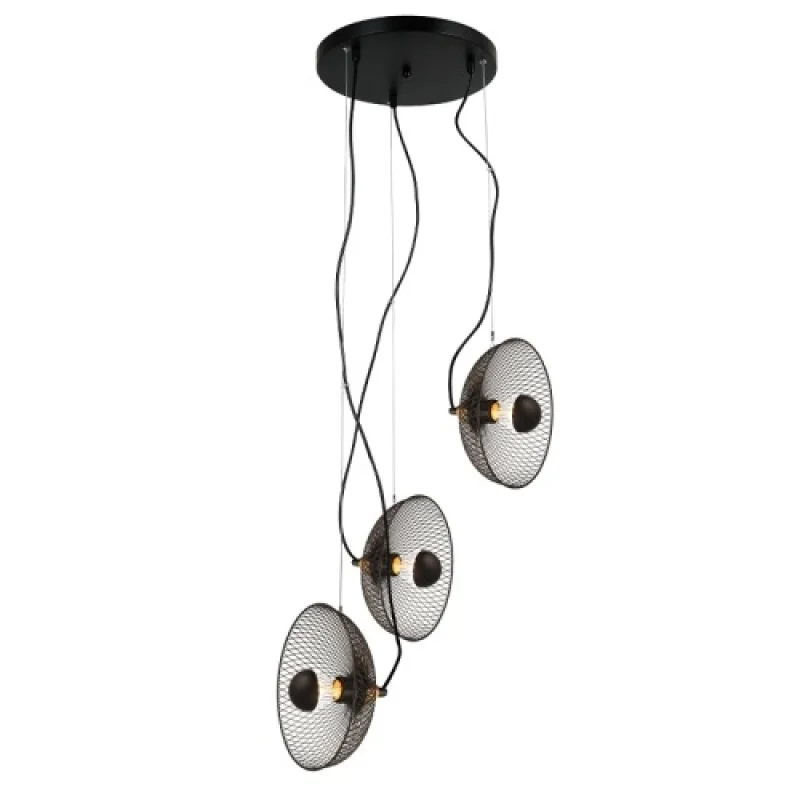 Pendant Lights Kobe HL45843P40B – ACA Lighting pendant in black, 3X60W