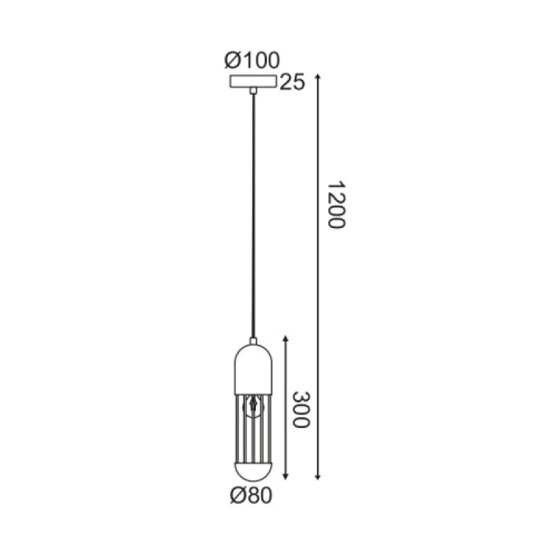 Lab HM171P8WH – ACA Lighting pendant in white, 1X60W