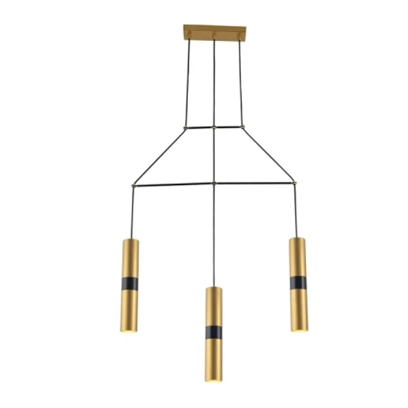 Pendant Lights Da VINCI HM853P66BR – ACA Lighting pendant in matt brass, 3X35W
