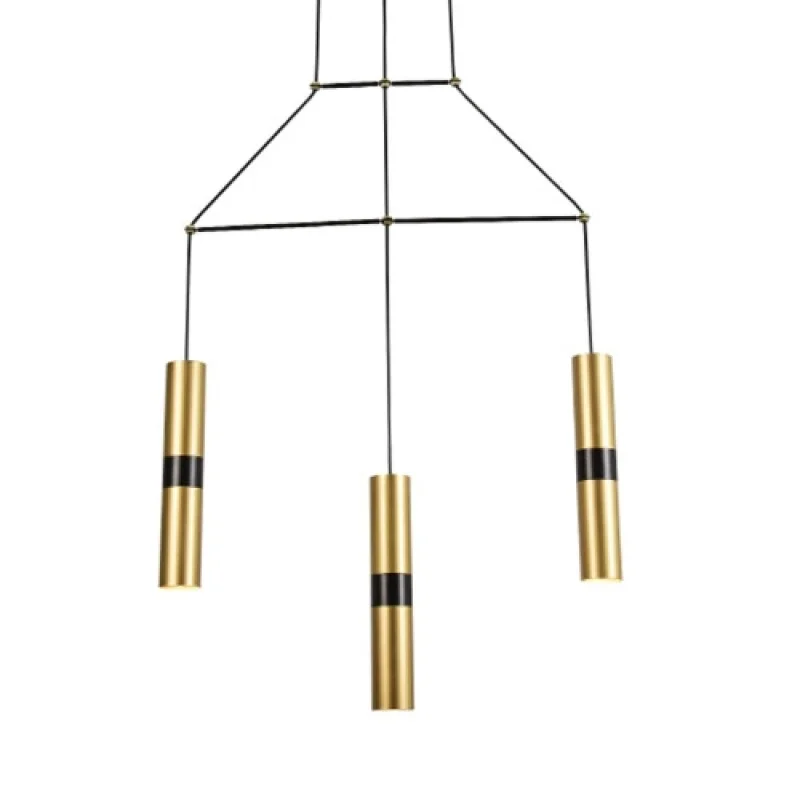 Da VINCI HM853P66BR – ACA Lighting pendant in matt brass, 3X35W