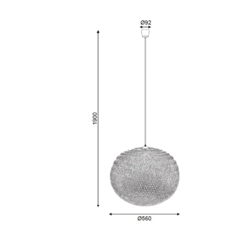 Symi BAMBOO PENDANT LAMP 1 x HX477P – ACA Lighting пендел в бежов, 1X20W