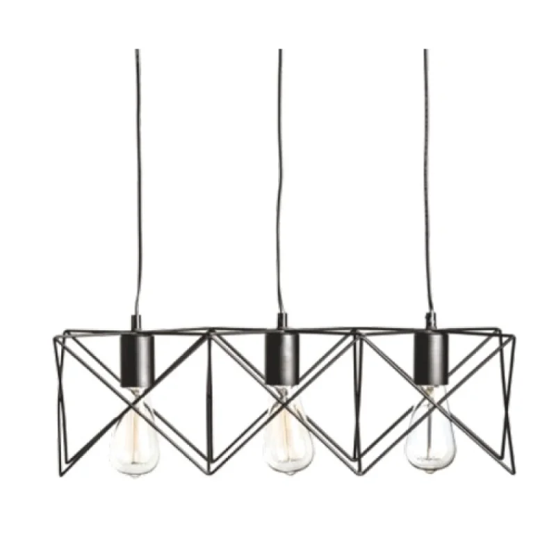 Пендели Andy KS1462P3BK – ACA Lighting пендел в черен, 3X60W