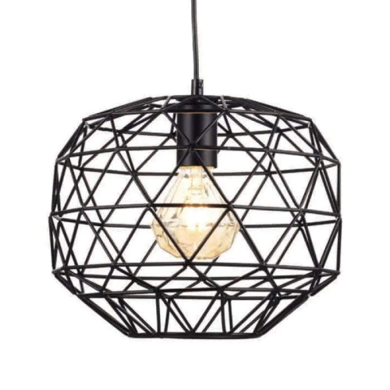 Пендели Aladdin KS180430PB – ACA Lighting пендел в черен, 1X60W