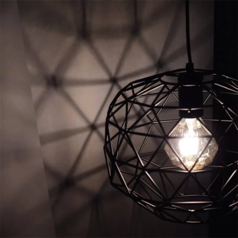 Aladdin KS180430PB – ACA Lighting пендел в черен, 1X60W