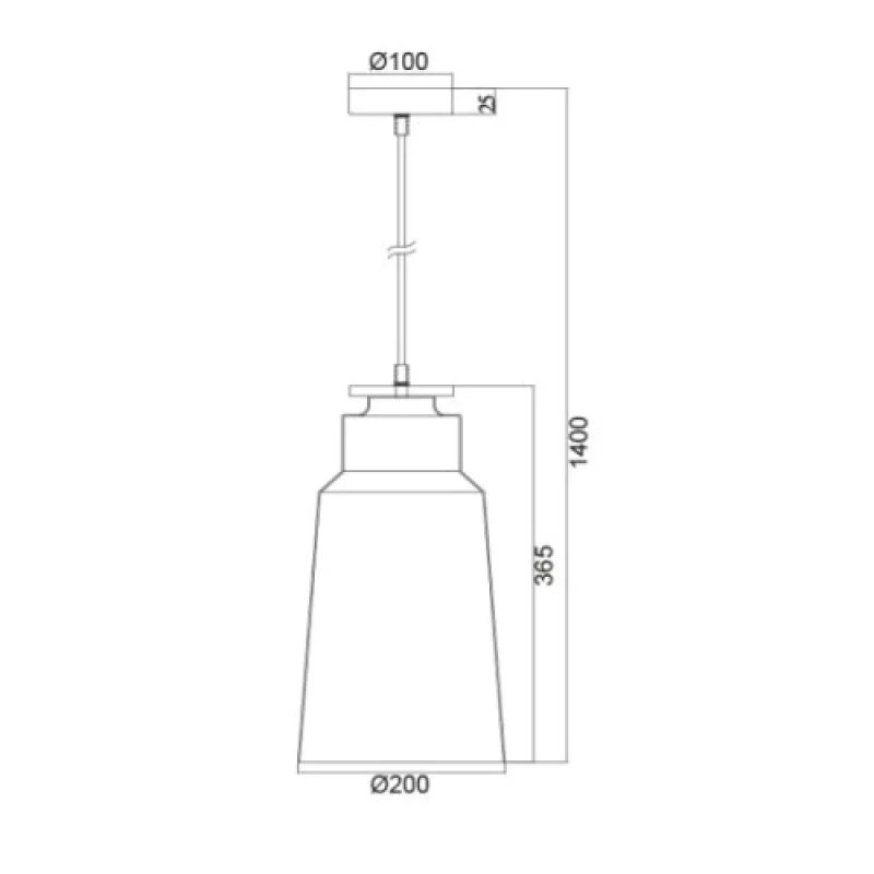 Aeneas KS1987PBW – ACA Lighting пендел в черен, 1X60W