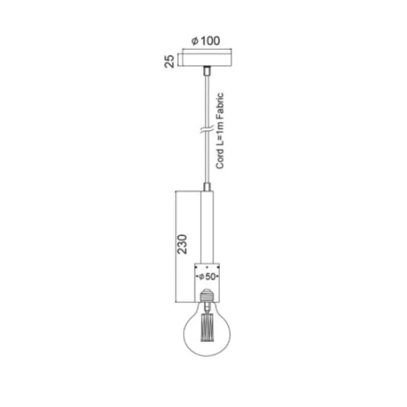 Primo KS2084P51SRT – ACA Lighting пендел в антично кафяв, 1X60W