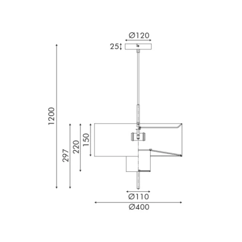 Anafi MP240323 – ACA Lighting пендел в черен, 2X20W