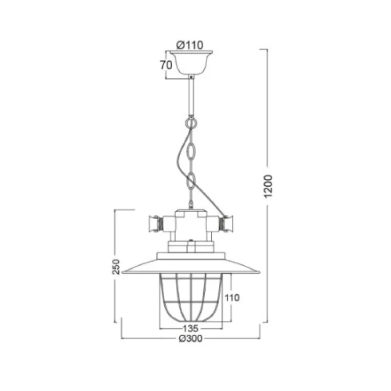 Drill OD8032 – ACA Lighting пендел в черен, 1X60W