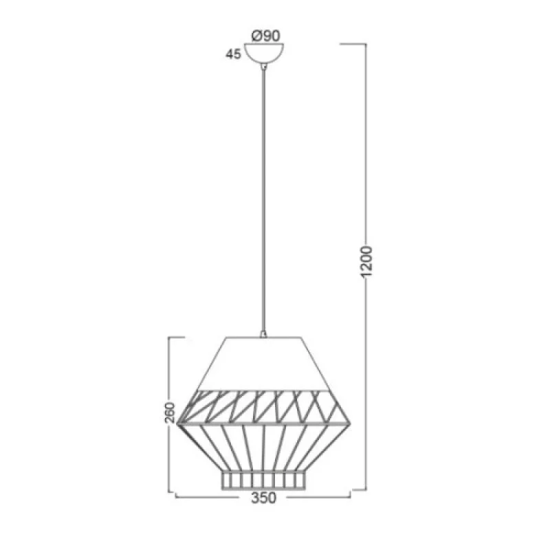 Madonna OD8070BK – ACA Lighting пендел в черен, 1X60W
