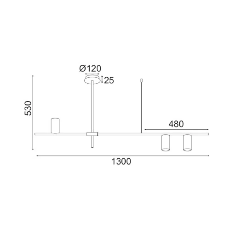 Aristo OD843C130G – ACA Lighting pendant in gold, 3X35W