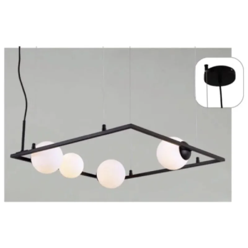 Quadro OD91584PB – ACA Lighting пендел в черен, 4X7W