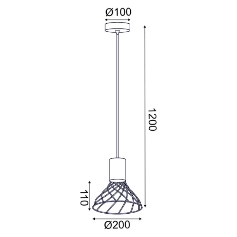 Tornade OD95311PB – ACA Lighting пендел, 1X35W