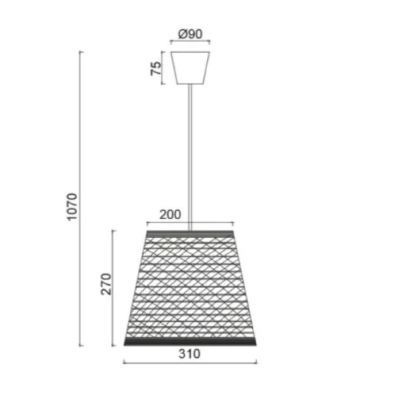 Petra SU04PWH – ACA Lighting пендел в бял, 1X60W