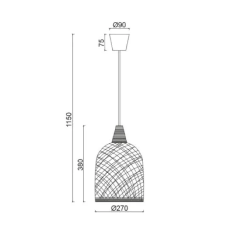 Petra SU05PWH – ACA Lighting пендел в бял, 1X60W