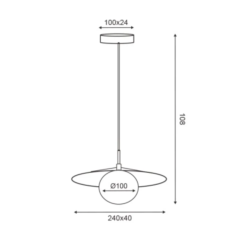 Globie SUH12WH – ACA Lighting пендел в бял, 1X7W