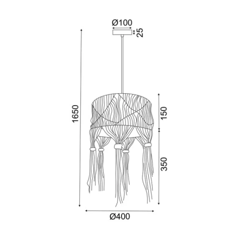 Thassos TF20221P – ACA Lighting пендел в бял, 1X20W