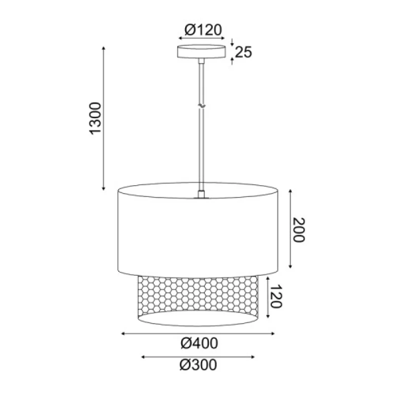 Nisyros TF20832PB – ACA Lighting пендел в черен, 1X60W