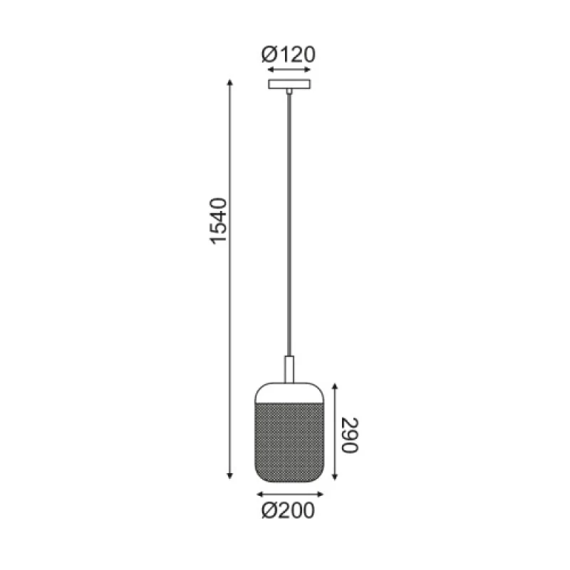 Parot TF501P20BK – ACA Lighting пендел в черен, 1X60W