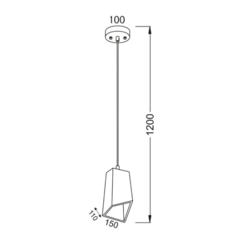 Elton V35353 – ACA Lighting пендел в сив, 1X40W