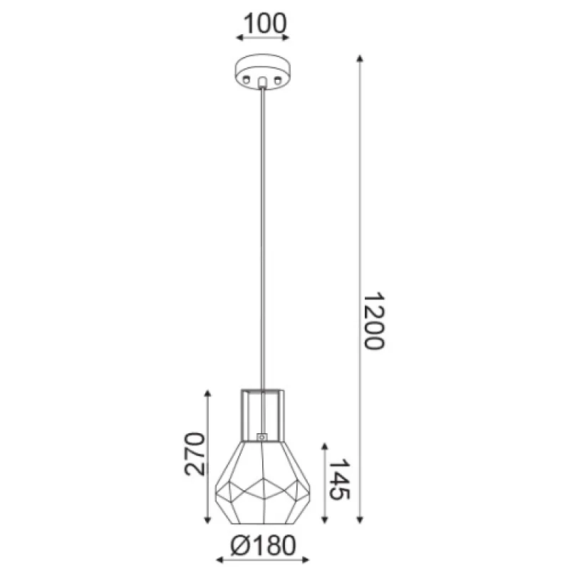 Diamondra V371481PG – ACA Lighting пендел в хром, 1X60W