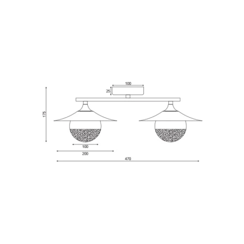 Layla HL4322W47BB – ACA Lighting плафон в месинг, 2X10W