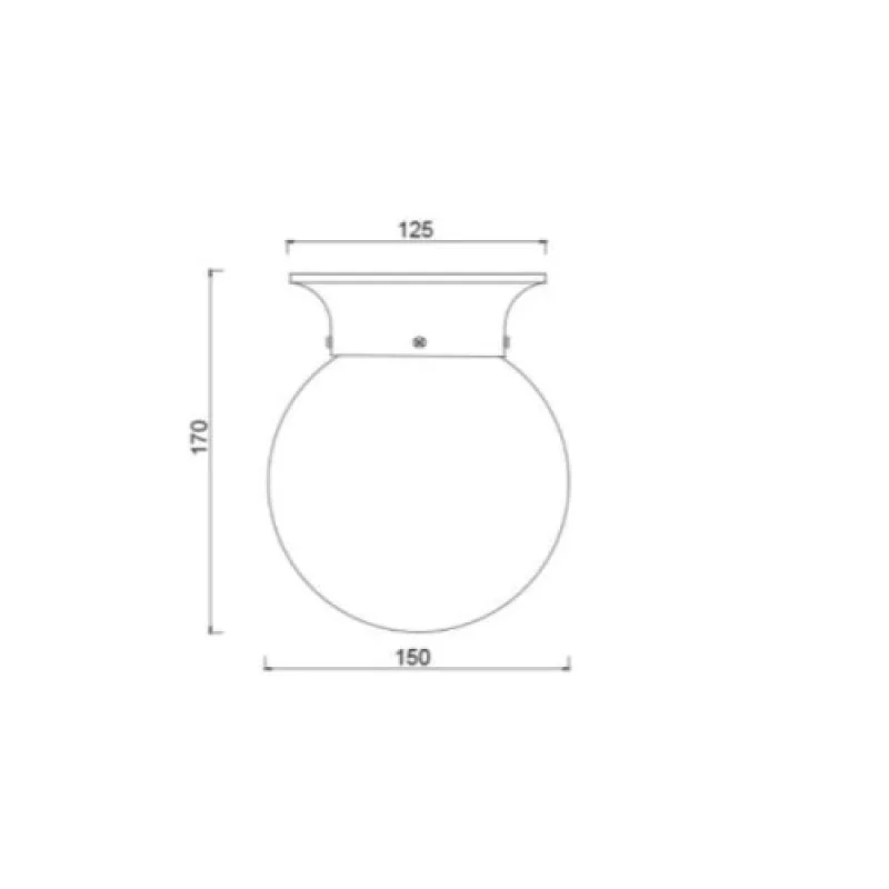 Capri SU0608WC – ACA Lighting ceiling light in chrome, 1X60W