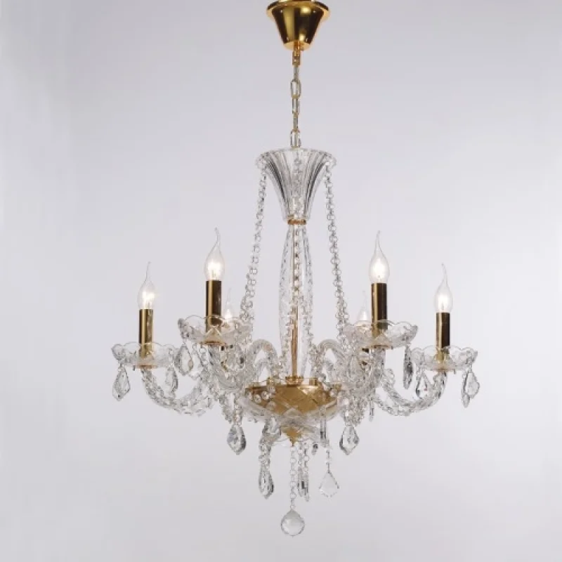 Полилеи Lilium BLK80046PCG – ACA Lighting полилей в месинг, 6X40W