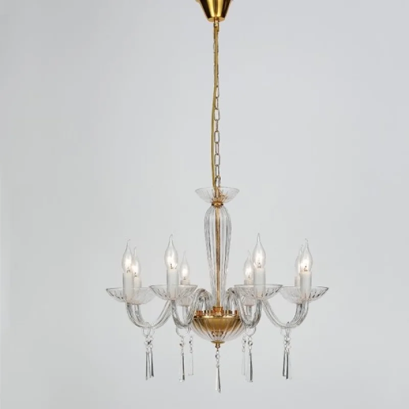 Chandeliers Violet BLK80288PCG – ACA Lighting chandelier in brass, 8X40W