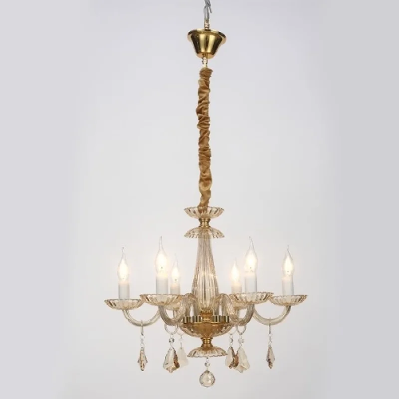 Полилеи Lompelia BLK80386PCMG – ACA Lighting полилей в месинг, 6X40W