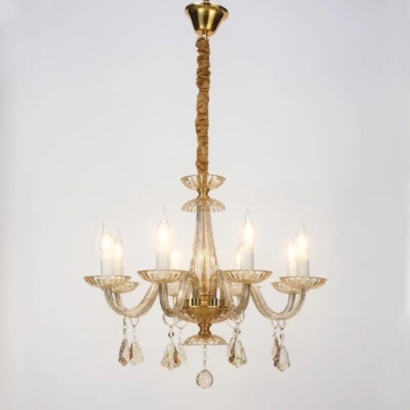 Chandeliers Lompelia BLK80388PCMG – ACA Lighting chandelier in brass, 8X40W
