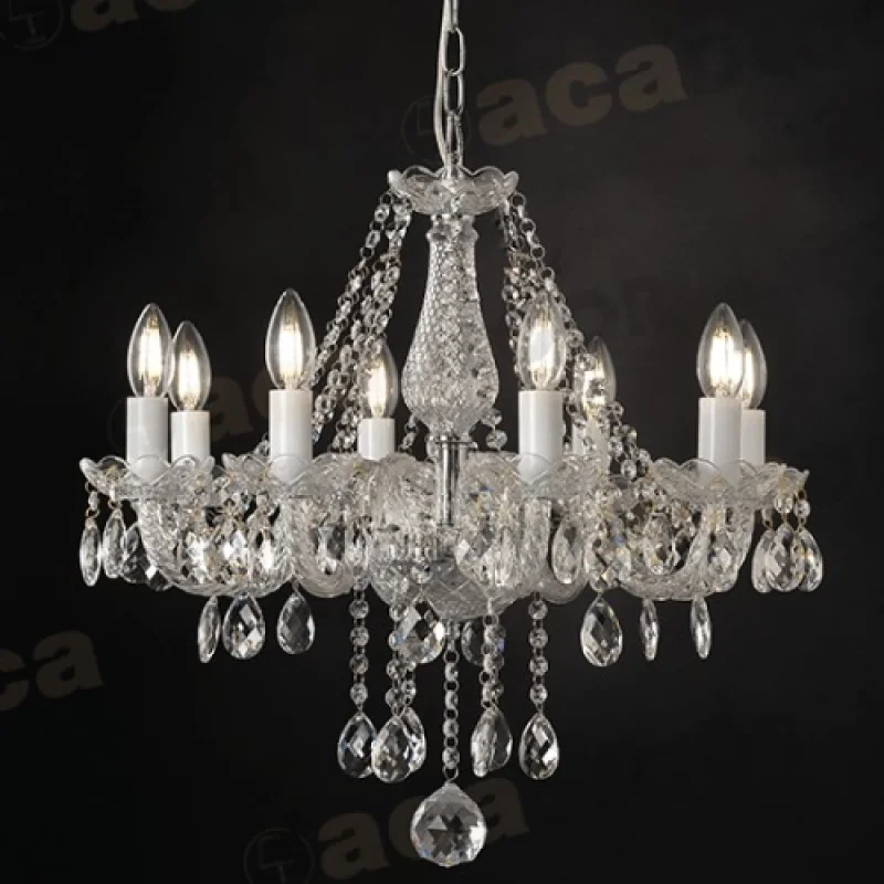 Chandeliers Gladiolo BLK80418PCC – ACA Lighting chandelier in chrome, 8X40W
