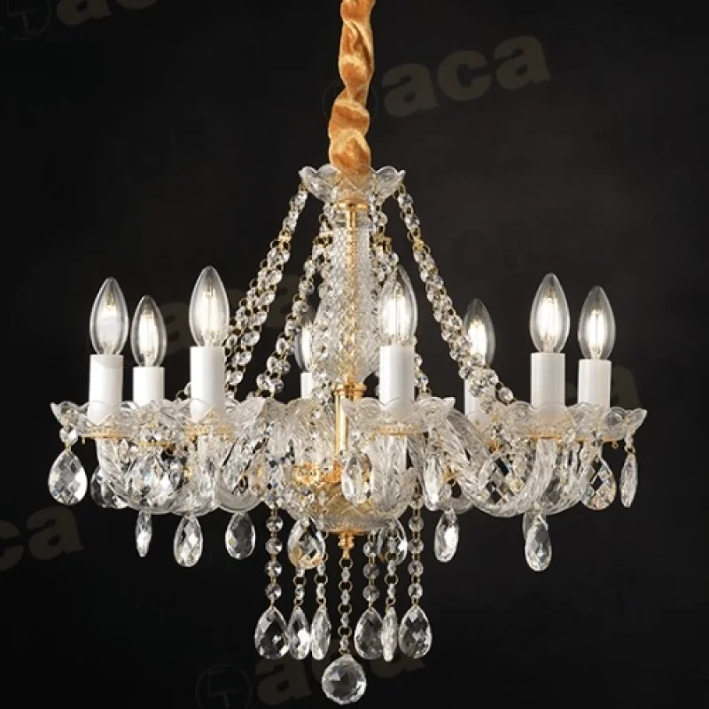 Полилеи Gladiolo BLK80418PCG – ACA Lighting полилей в месинг, 8X40W