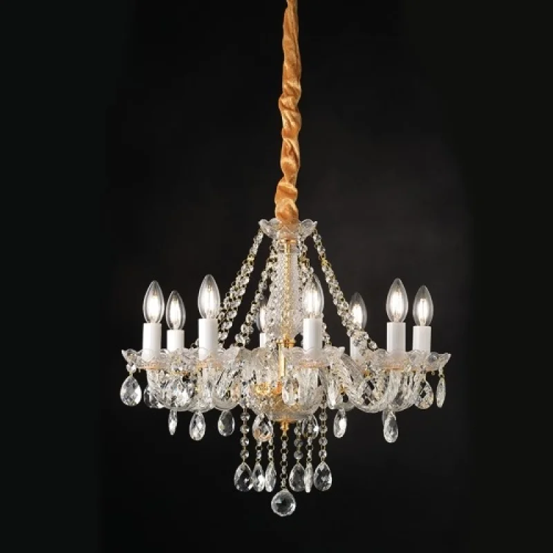 Gladiolo BLK80418PCG – ACA Lighting полилей в месинг, 8X40W
