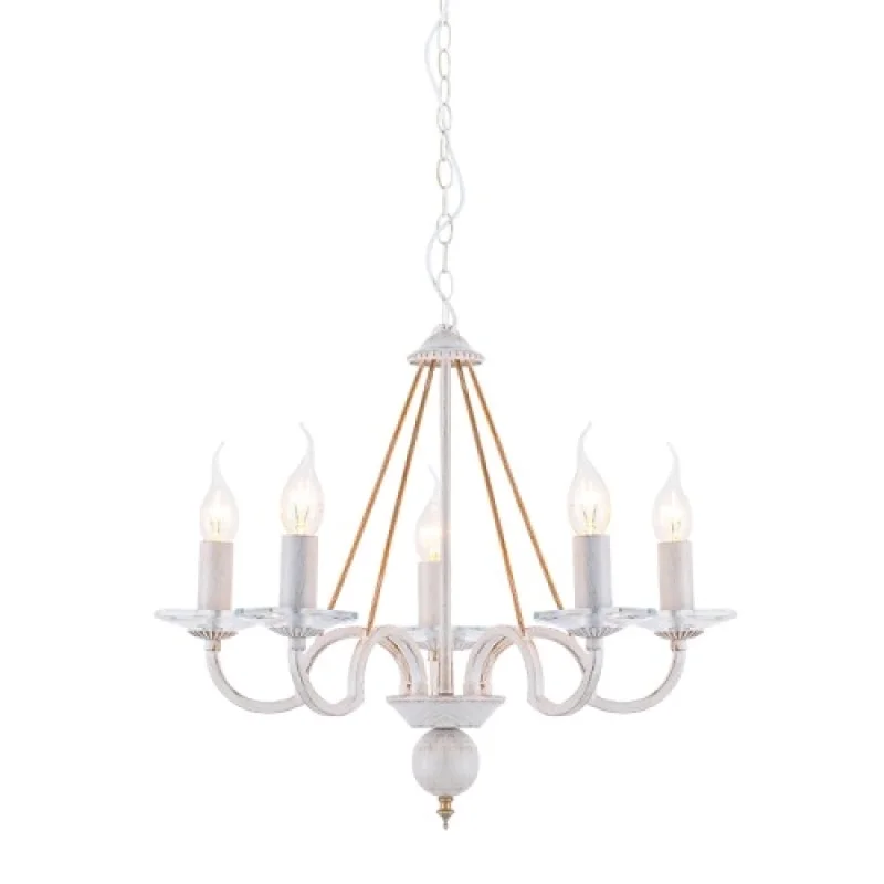 Chandeliers Geisha DL9365PWG – ACA Lighting chandelier in antique white, 5X40W