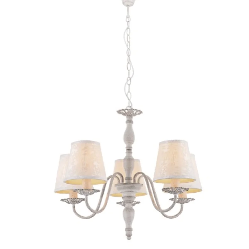 Chandeliers Karpathia DL9505PWB – ACA Lighting chandelier in antique white, 5X40W
