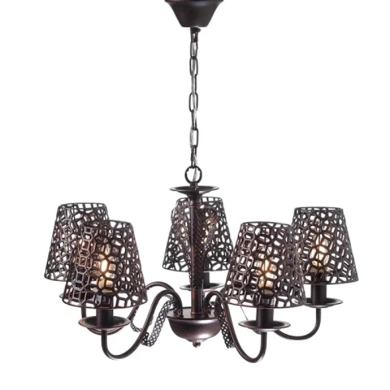 Полилеи Edam EG169755PBC – ACA Lighting полилей в черен, 5X40W