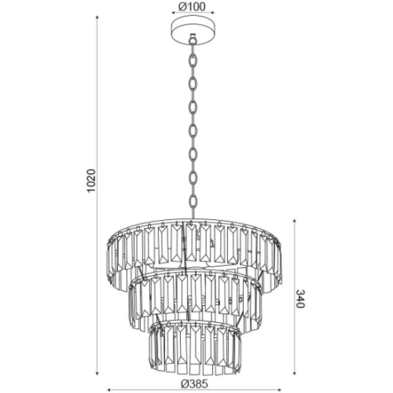 Oregon SF175204B – ACA Lighting chandelier, 4X40W
