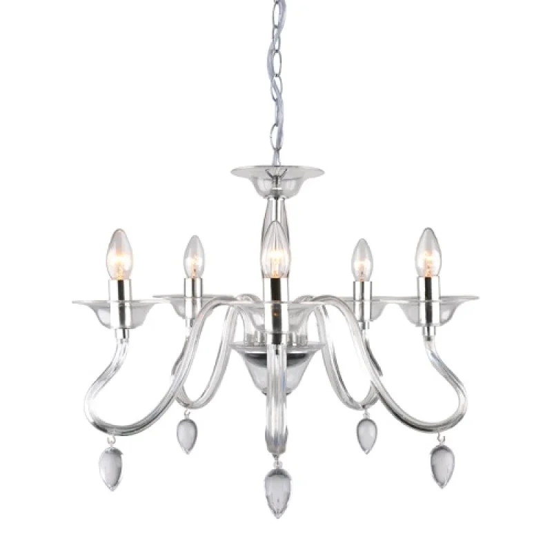 Полилеи Firenze SF3631165 – ACA Lighting полилей в хром, 5X40W