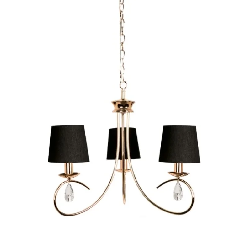 Chandeliers Basilico TNK81490CG3P – ACA Lighting chandelier in copper, 3X40W