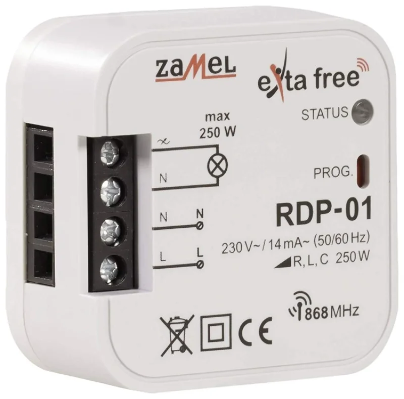 Receiver 1 channel radio dimmer - Zamel RDP-01