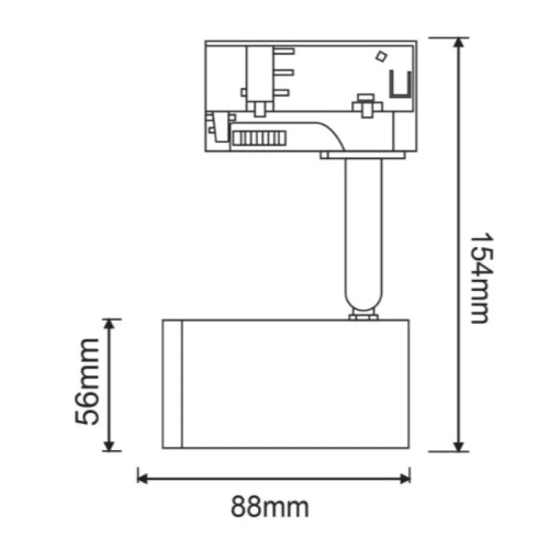 Whit TS68GU3CW – ACA Lighting прожектор за монофазна шина в бял, 1x50W