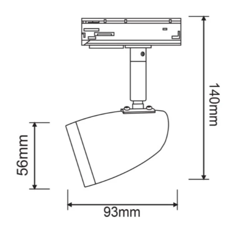 Whit TS75GU3CW – ACA Lighting прожектор за монофазна шина в бял, 1x50W
