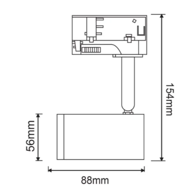 Three TS68GU4CW – ACA Lighting floodlight for three-phase track in white, 1x50W
