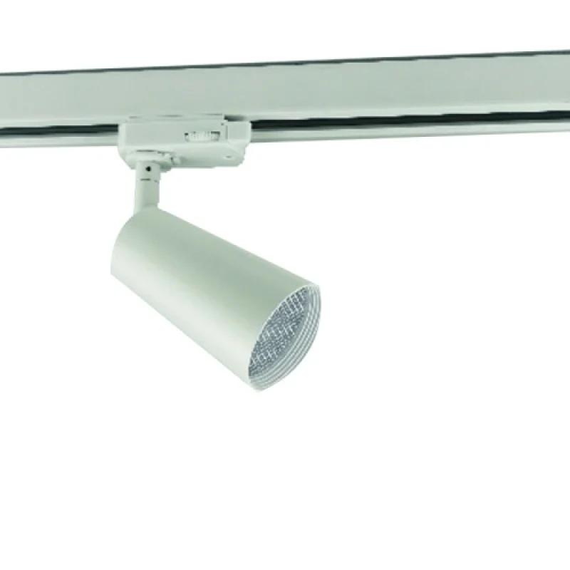 White TS56GU4CW – ACA Lighting floodlight for three-phase track in white, 1x10W