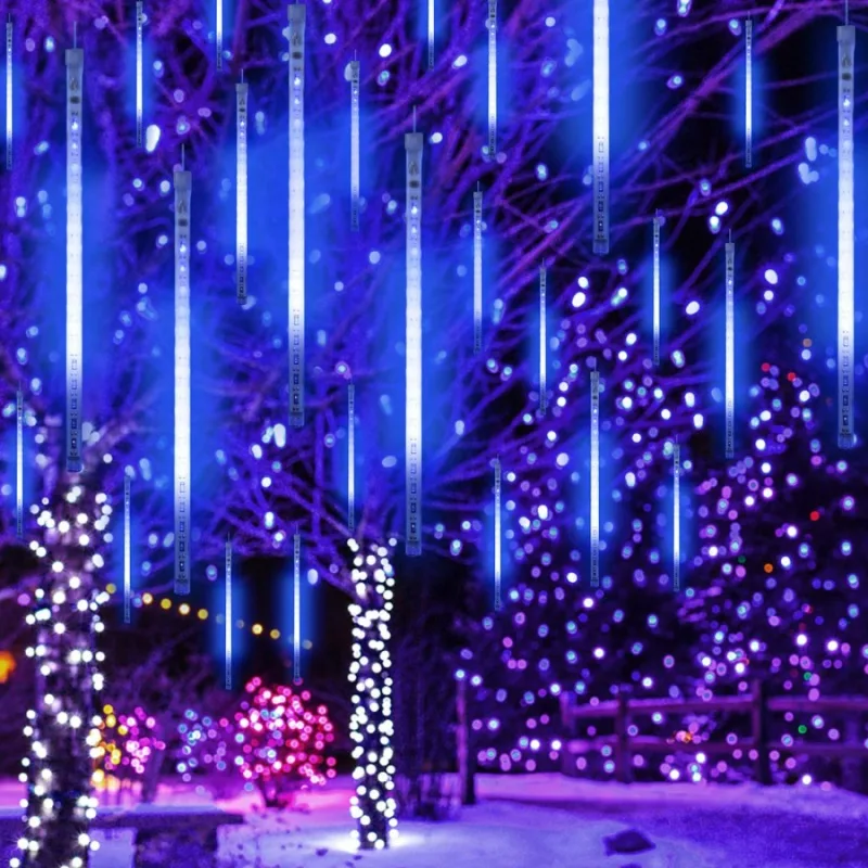 Снежна капка X062402451 – ACA Lighting лампички „падащ сняг“, 240 LED, студено бяло, 3,2 м, с адаптер 5V, IP44
