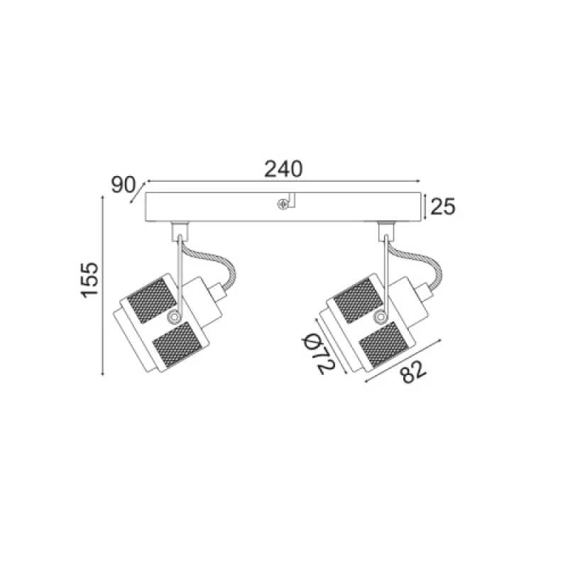 Krypton AR2092W28G – ACA Lighting spotlight in grey, 2X35W