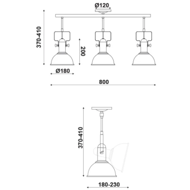 Riviera EG167073CB – ACA Lighting спот, 3X60W